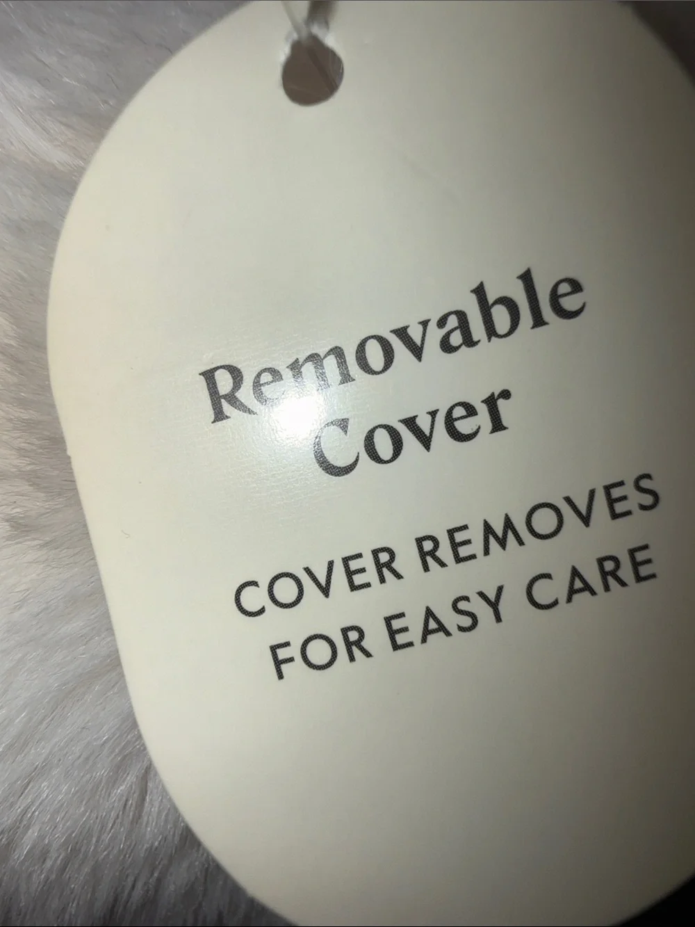 Threshold Faux Rabbit Fur Toss Pillow Cream 20”x14” NWT